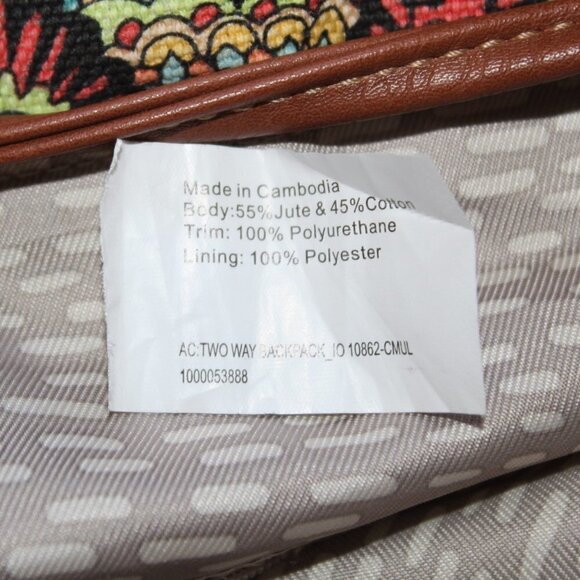 Sakroots Artist Circle Abstract Geometric Multicolor Convertible Backpack - Picture 7 of 14